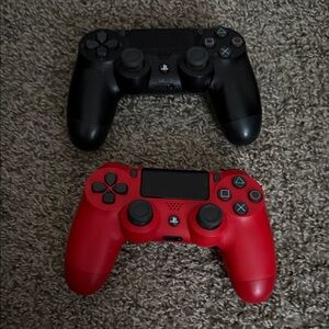 Sony DualShock 4 Controller Set - Black and Red